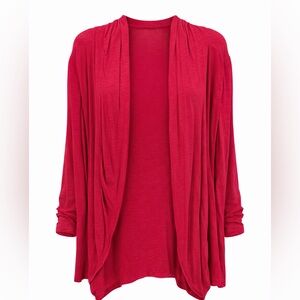 Pixley Bright Pink Open-Front Draped Cardigan